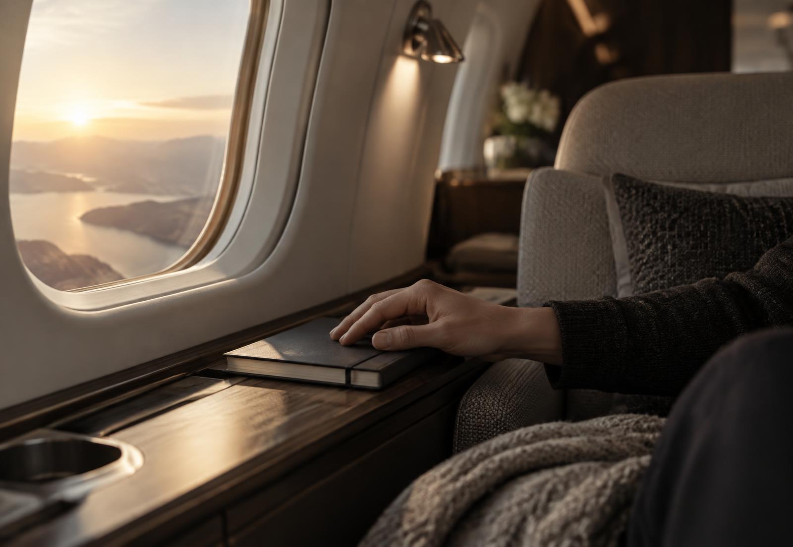 Considered private aircraft cabin interior